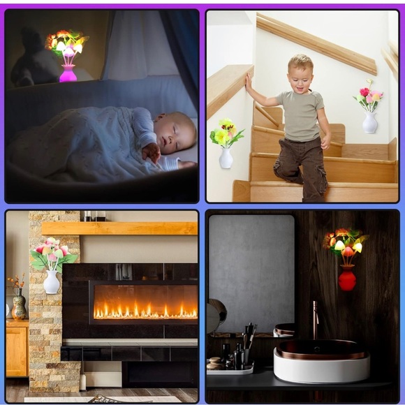 ⭐️HOST PICK⭐️Flower Wall Night Light with Auto Sensor 7 Color Change - Picture 5 of 5